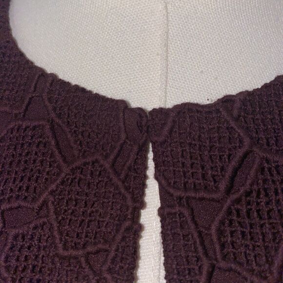 Diane Von Furstenberg DVF 4 authentic Delian Lace Peplum Dress Wine Sleeveless - Picture 7 of 15